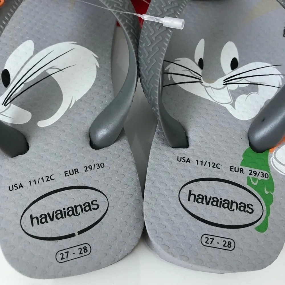 Havaianas Toddler Grey Bugs Bunny Flip Flop Size 11/12